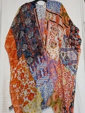 Raj imports flowers embroidered Kimono coverup onesizes fit all