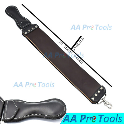 Large Real Leather Strop Belt 20'' x 3'' Straight Cut Throat Razor BLT-25