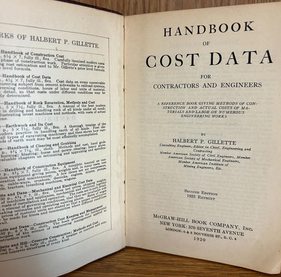 Handbook of Cost Data for Contractors. & Engineers by Gillette 1923 - Image 2 of 2
