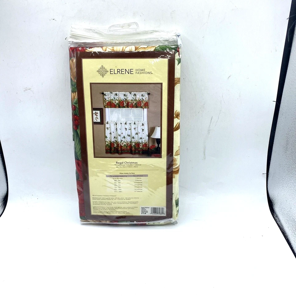 Cenefa de Navidad Elrene Regal 60" W x 15" L Acebo de Pascua Invierno Nueva Foto 3 de 4