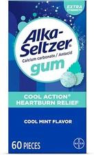 Alka-Seltzer Cool Action Heartburn Relief Gum Extra Strength Antacid Acid Ind...