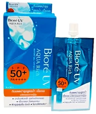 Biore UV Aqua Rich Watery Gel SPF50+ Sunscreen with gel-textured water 7 ml * 6
