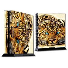 PS Playstation console skins decals wrap - Leopard with Blue Eyes