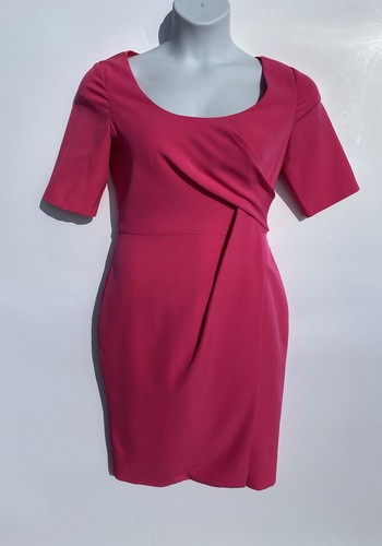 Trina Turk Magenta Pink Suave Stretch Short Sleeve Sheath Dress 4 - Picture 13 of 15