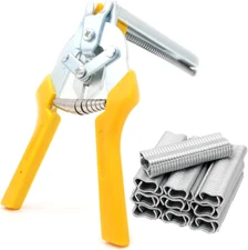Type M Hog Nail Ring Pliers Kit with 2400Pcs M Clips for Fence Fasteni