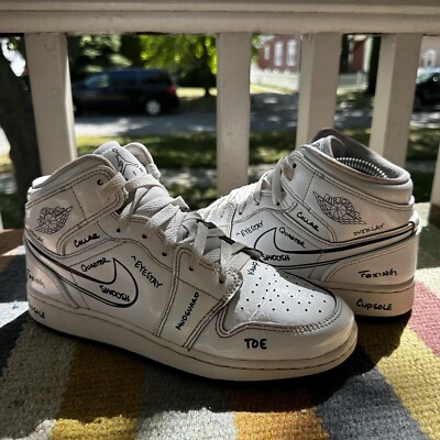 Nike Air Jordan 1 Mid GS 'Schematic' 2022 DQ1864-100 Youth Size