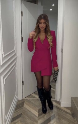 zara hot pink blazer dress Discount FUCHSIA 2026 ZARA DRAPED BLAZER FUCHSIA REF. 9428 685 eBay global-occasion-Black Tie