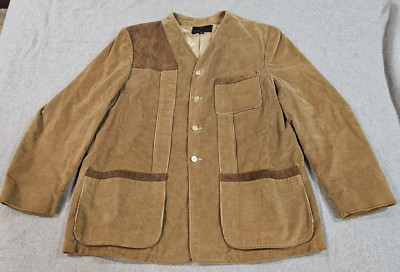 VTG 1960's Abercrombie & Fitch Brown Corduroy Shooting Hunting Jacket Large/46