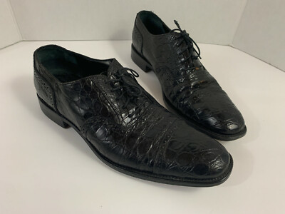 Salvatore Ferragamo Black Alligator Leather Shoes Size 8.5 D Made in Italy SALVATORE FERRAGAMO Crocodile Alligator Leather Shoes 8.5 US  main image 3