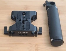 NICEYRIG Multipurpose Camera Base Plate with 15mm Rod Rail Clamp+Handle Grip 55m