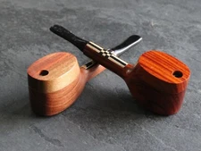 Exotic Wood Pipe with Swivel Lid- American Handcrafted Old School Smoking Pipe