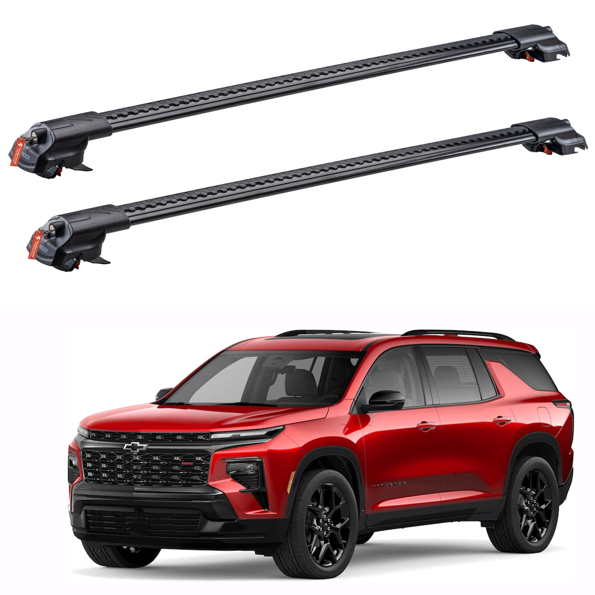 2020 Chevy 2020 Traverse Roof Rails Roof Rack Cross Bars Black