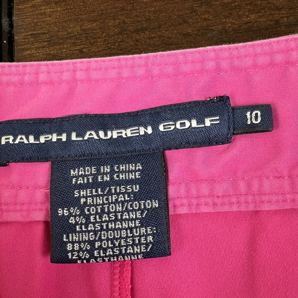 Ralph Lauren Golf Falda Corta Pantalones Cortos Rosa Sólido Bolsillos Cinturón Mujeres Talla 10 Foto 3 de 4
