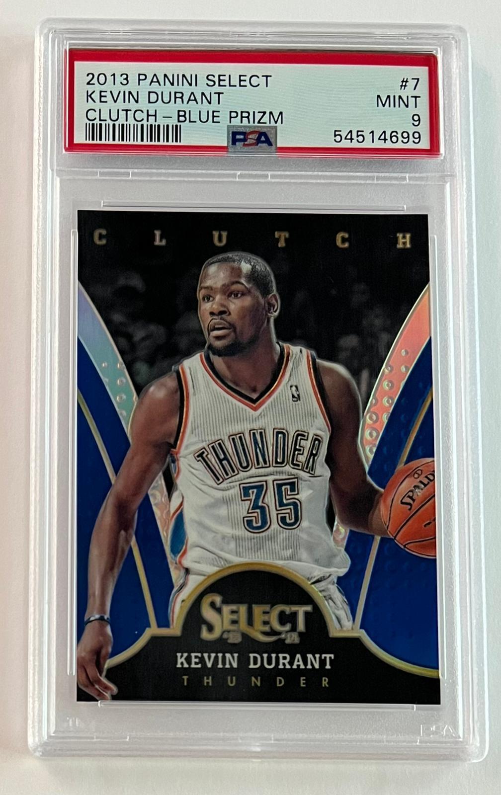 2013-14 Panini Select KEVIN DURANT #48/49 Clutch Blue Prizm PSA 9