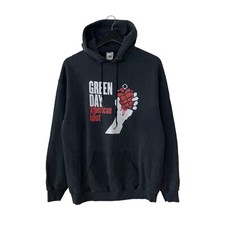 Vintage Green Day 2004 American Idiot Hoodie Size XL Black Punk Rock Band Y2K