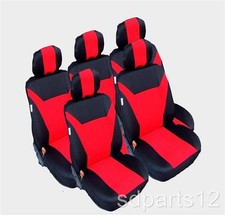 5 X Rote Schwarze Sitzbezüge Für Monospace MPV VW Sharan Touran 5 Plätze