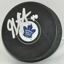 Garret Sparks 2015-2020 Toronto Maple Leafs Autographed NHL Hockey Puck COA