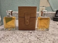 Vintage Tuscany By Aramis Duo Set With Leather Box Made Of Tuscan From Italy