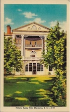 Ashley Hall Postcard Vintage Linen Charleston South Carolina 1940s Unposted