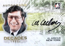 10-11 itg game decades 80s base al arbour new islanders coach autograph auto 
