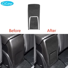 2Pcs Carbon Fiber Interior Rear Storage Panel Cover Trim For Ford Focus 2012-14