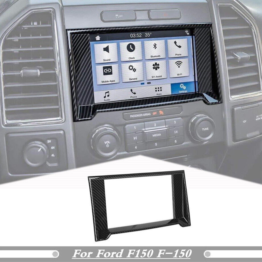 For 2015-2020 Ford F150 F-150 Carbon Fiber GPS Navigation Panel Frame Cover Trim