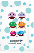 PERSONALISED - BABY NAPPY CHANGING MAT - BIRTH GIFT - NAME PRINTED - BABY SHARK