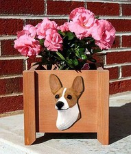 Rat Terrier Planter Flower Pot Red White