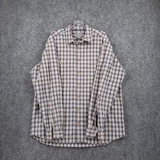 Eddie Bauer Button Up Shirt Mens LT Large Tall Long Sleeve Plaid Chest Pocket