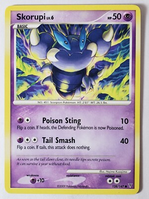 Skorupi 128/147 LP - Supreme Victors Pokemon Card - Hajime Kusajima Art