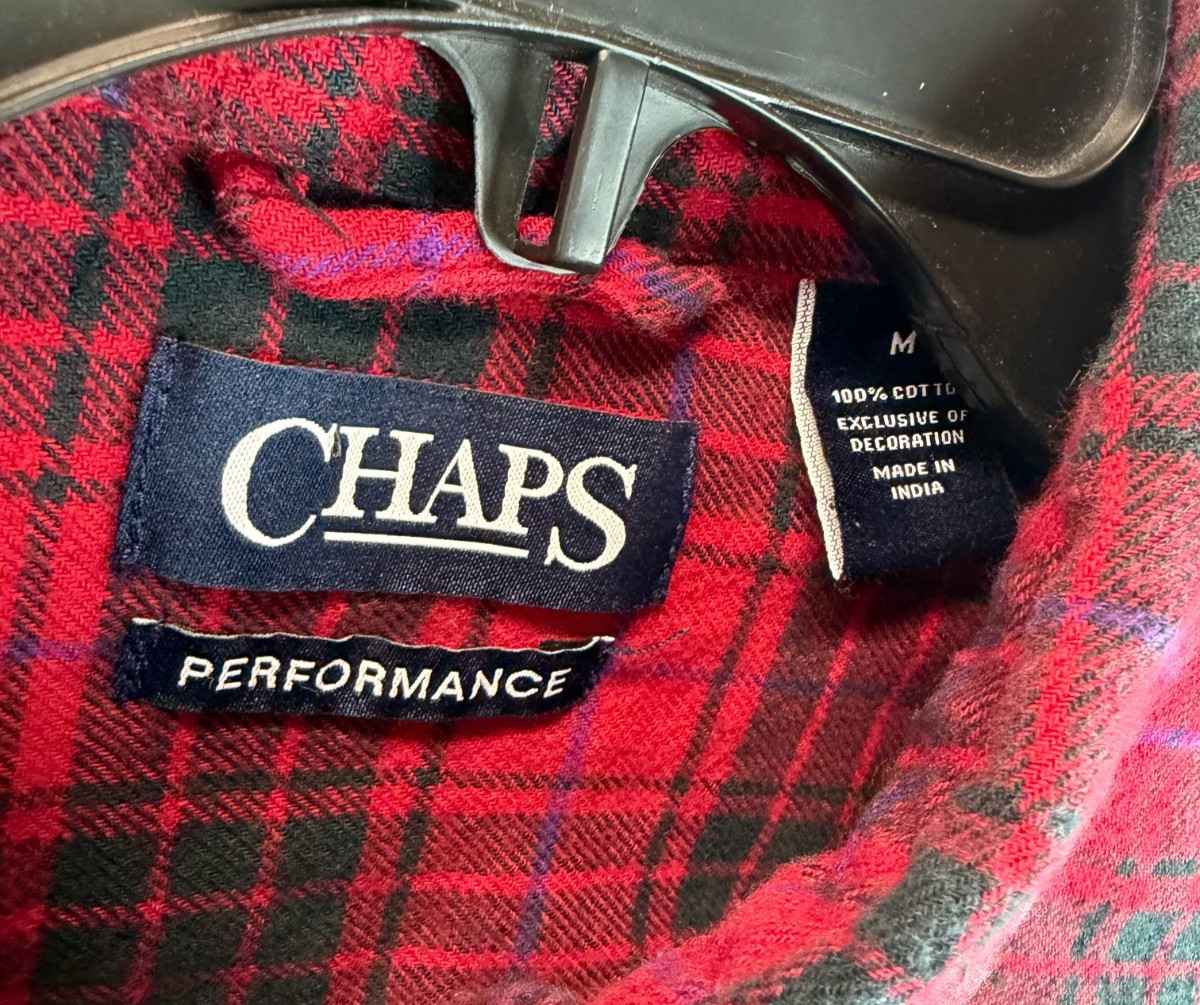Chaps Performance Red Plaid Flannel Button Down L… - image 3