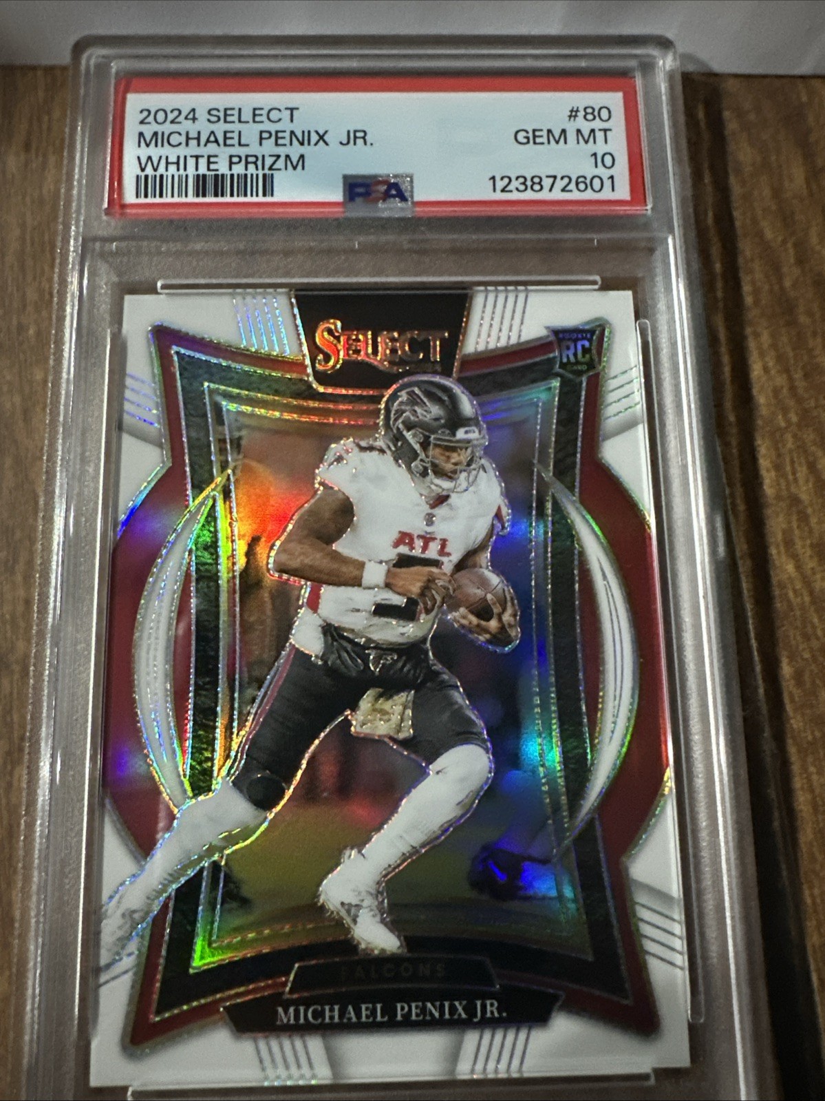 2024 Panini Select - Concourse Michael Penix Jr. #80 White Prizm 7/35 (RC)