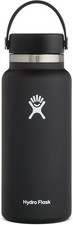 Hydro Flask 32-Oz Wide Mouth with Leak Proof Flex Cap Water Bottle, Black