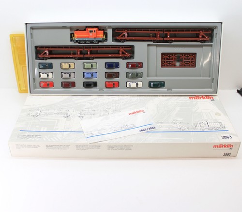 Tren de transporte de coches Märklin 2863 H0 VW fábrica con 16 turismos Herpa lf3197 | Zustand: Gebraucht