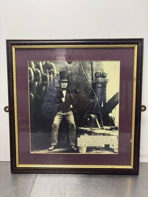 Vintage gerahmtes Isambard Kingdom Brunel Bristol Dampfschiff Great Eastern mit Info