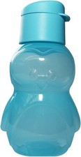 Tupperware ECO Kids Penguin 12 oz botella de agua spa azul NUEVO