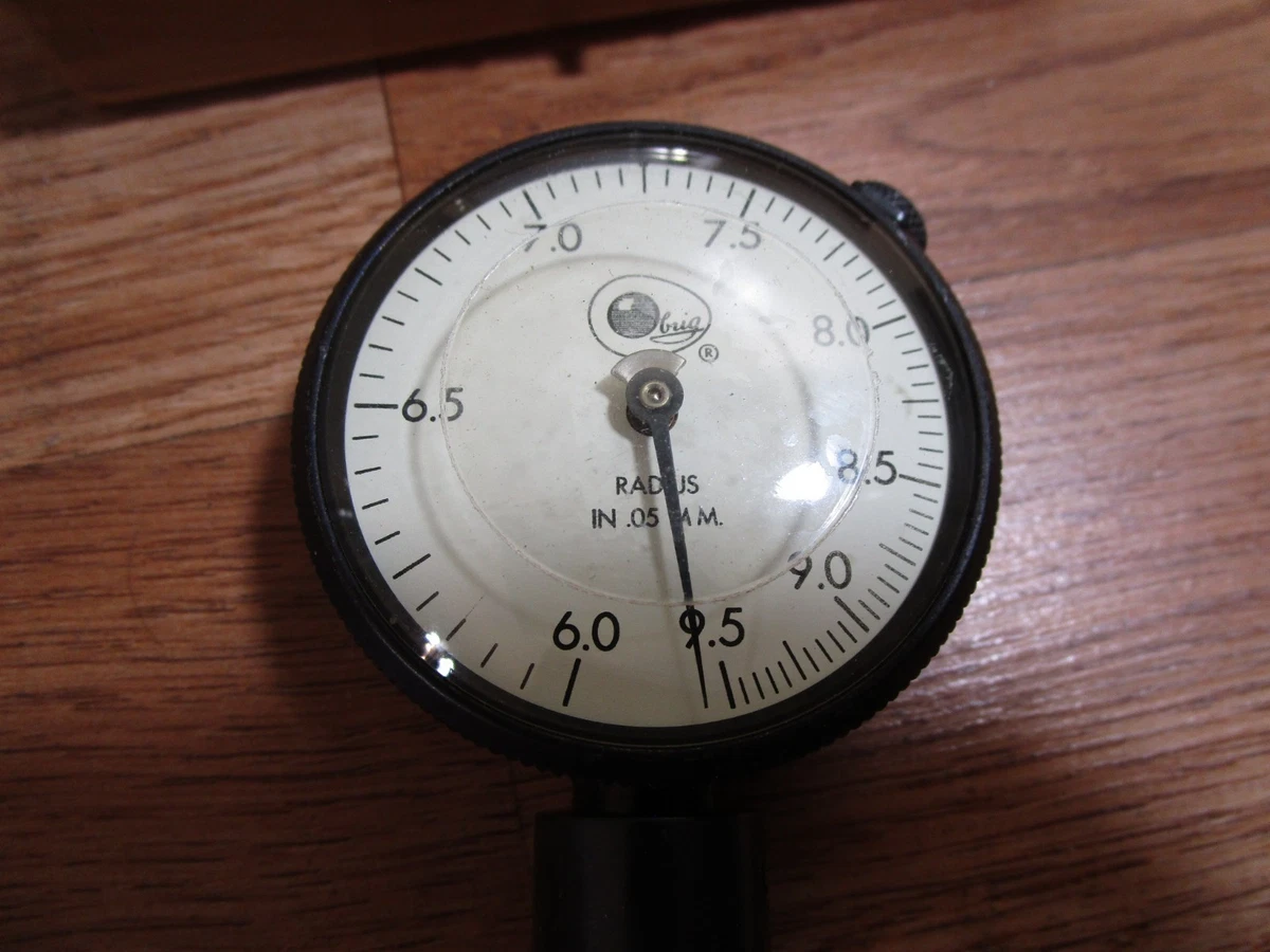 Vintage Obrig Radius Dial Gauge Indicator 0.05mm (0.001") in Case USA