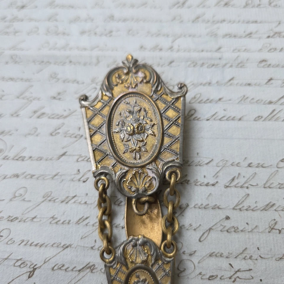 CHATELAINE Ancienne Napoléon III en Laiton XIXè Porte Montre - Photo 3/4