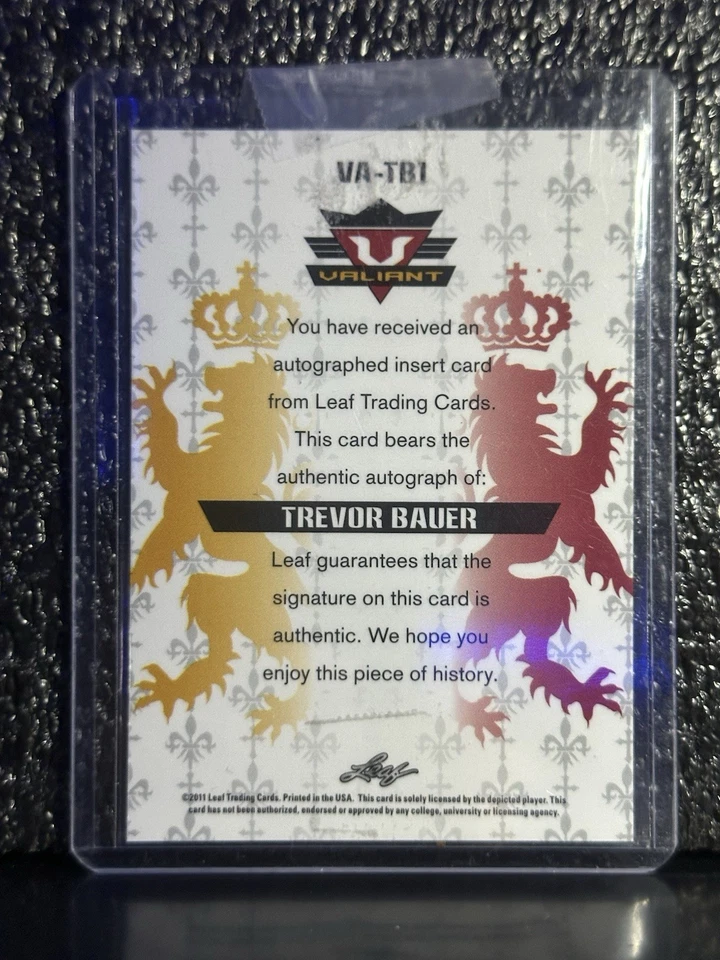 2011 Leaf Valiant Trevor Bauer Auto #VA-TB1 - Image 2 of 2
