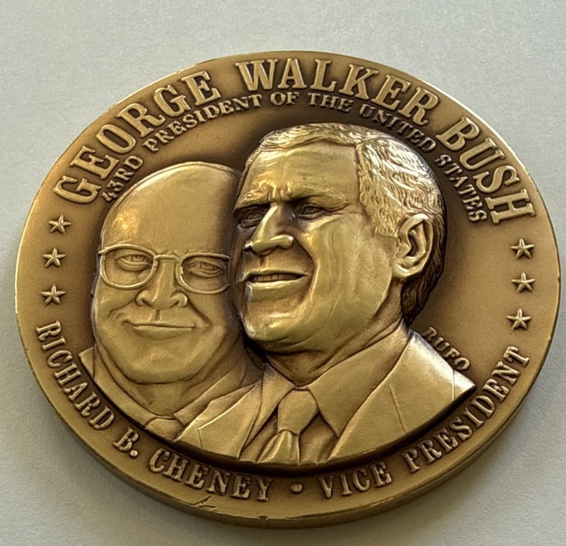 George Bush Richard Cheney 43rd Presidential Inaugural Medal Jan 20 2001 Rufo