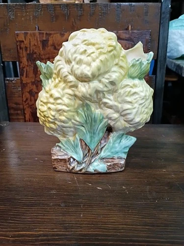 Vintage 60's McCOY Pottery Yellow Chrysanthemum Flower Vase/Planter