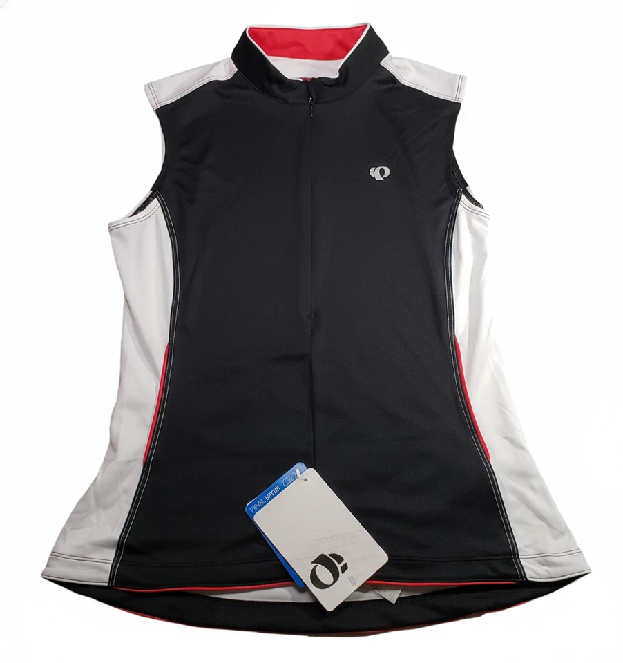 Chaleco Pearl Izumi Mujer Grande 3/4 Cremallera Cuello Simulado Negro/Blanco Ciclismo Top Deportes Foto 2 de 4