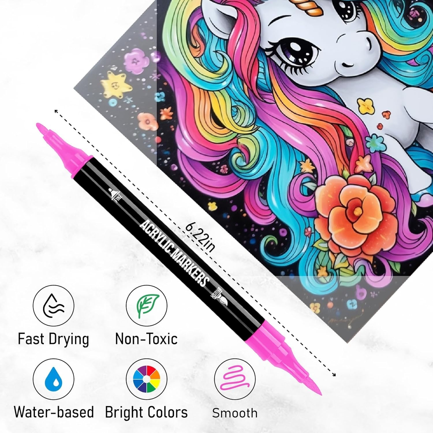 Artistic Expression Set: 120 Colors Acrylic Markers w/ Metallics & Portable Case