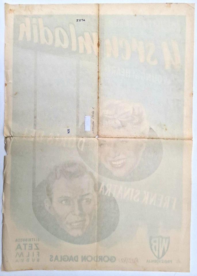 🎵 "Young at Heart" Doris Day Frank Sinatra 1954 Original Jugoslawische Filmpost - Bild 2 von 2