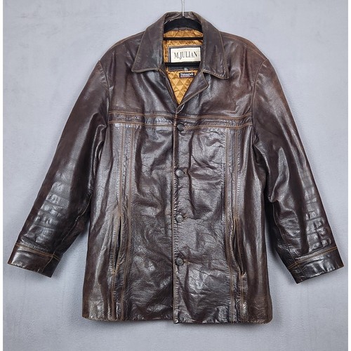 VINTAGE M JULIAN WILSONS Leather Jacket Mens XL Brown Bomber Thinsulate