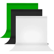 Julius Studio 9 x 13 ft. White, Black, Green Chromakey Background Backdrop Sc...