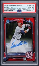 2025 Bowman Draft Chrome Prospect Auto Eli Willits #CPA-EW Red Lava # 4/5 PSA 10