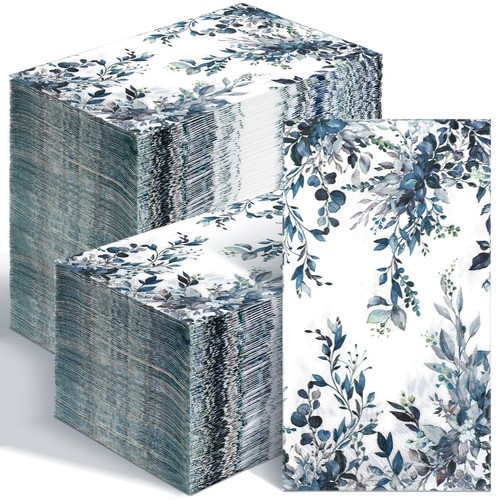 200 Pcs Eucalyptus Paper Guest Napkins Disposable Hand Towels for Bathroom Pa...