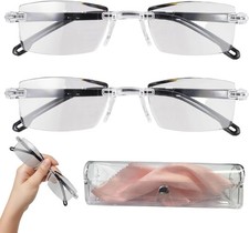 2 Pcs Auto Focus Glasses Intelligent Zoom Smart Reading Color-Changing Anti...