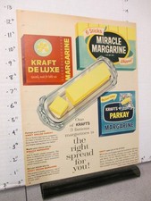 Anuncio de periódico 1959 KRAFT Parkay Miracle De Luxe caja de margarina plato de mantequilla